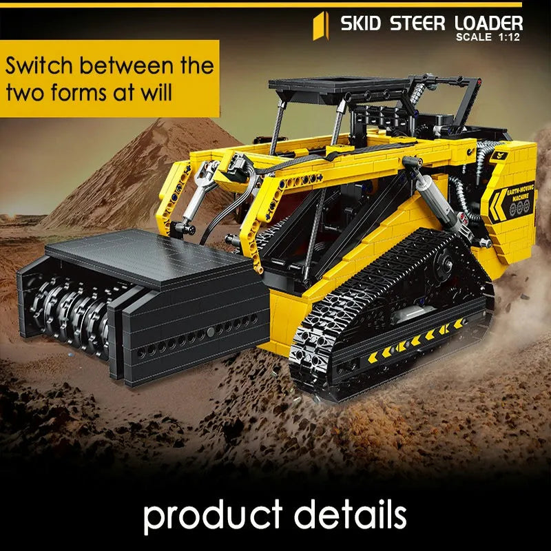 Building Blocks MOC APP Motorized RC Skid Steer Loader Truck Bricks Toy - 3