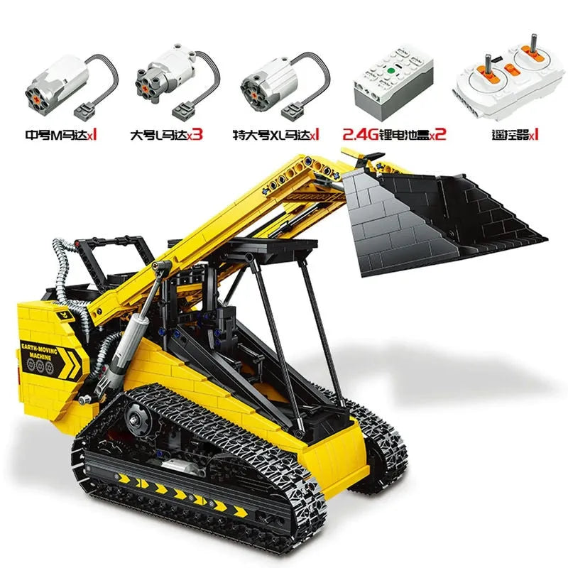 Building Blocks MOC APP Motorized RC Skid Steer Loader Truck Bricks Toy Construction Set Toys - 10