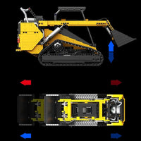 Thumbnail for Building Blocks MOC APP Motorized RC Skid Steer Loader Truck Bricks Toy - 6