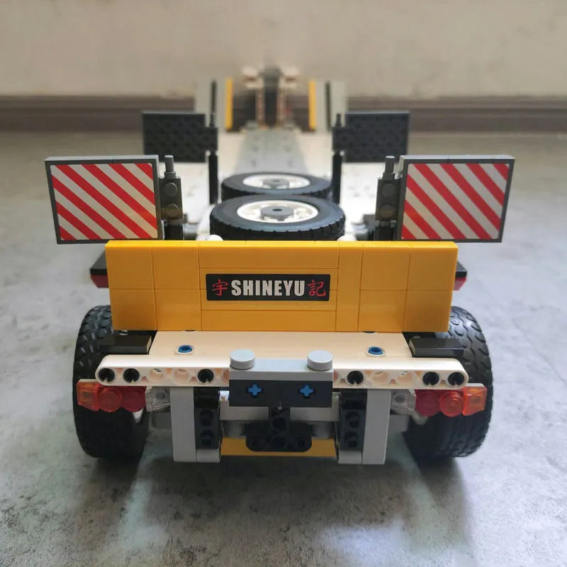 Building Blocks MOC APP Motorized RC Step Deck Trailer Truck Bricks Toy - 16
