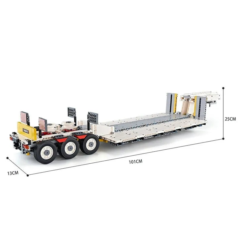 Building Blocks MOC APP Motorized RC Step Deck Trailer Truck Bricks Toy - 8