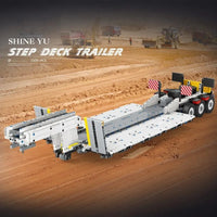 Thumbnail for Building Blocks MOC APP Motorized RC Step Deck Trailer Truck Bricks Toy - 9