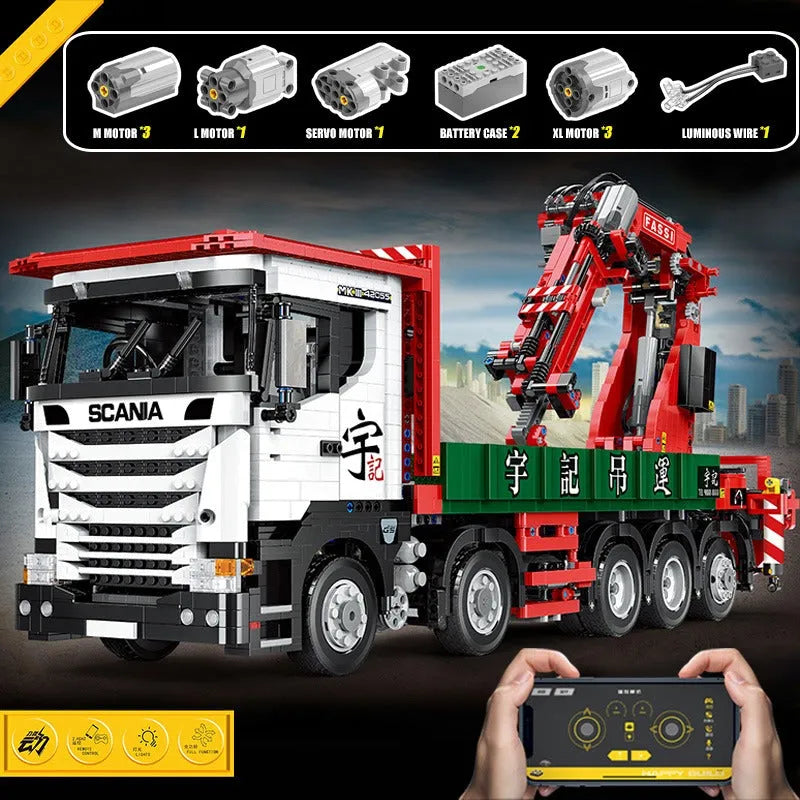 Building Blocks MOC APP Motorized Scania Crane Lorry RC Truck Bricks Toys Construction Set Toys - 7