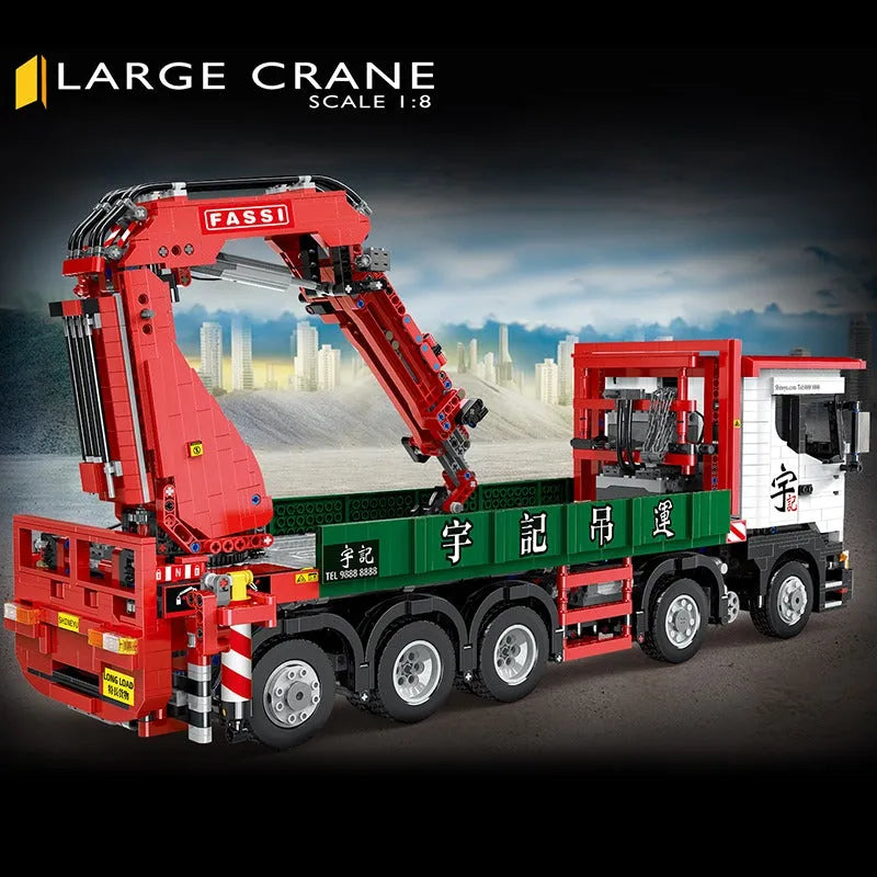 MOC APP Motorized Scania Crane Lorry RC Truck Bricks Toys