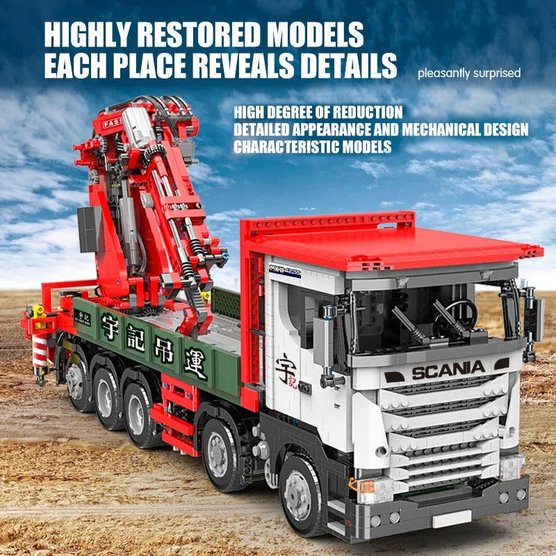 Building Blocks MOC APP Motorized Scania Crane Lorry RC Truck Bricks Toys Construction Set Toys - 14