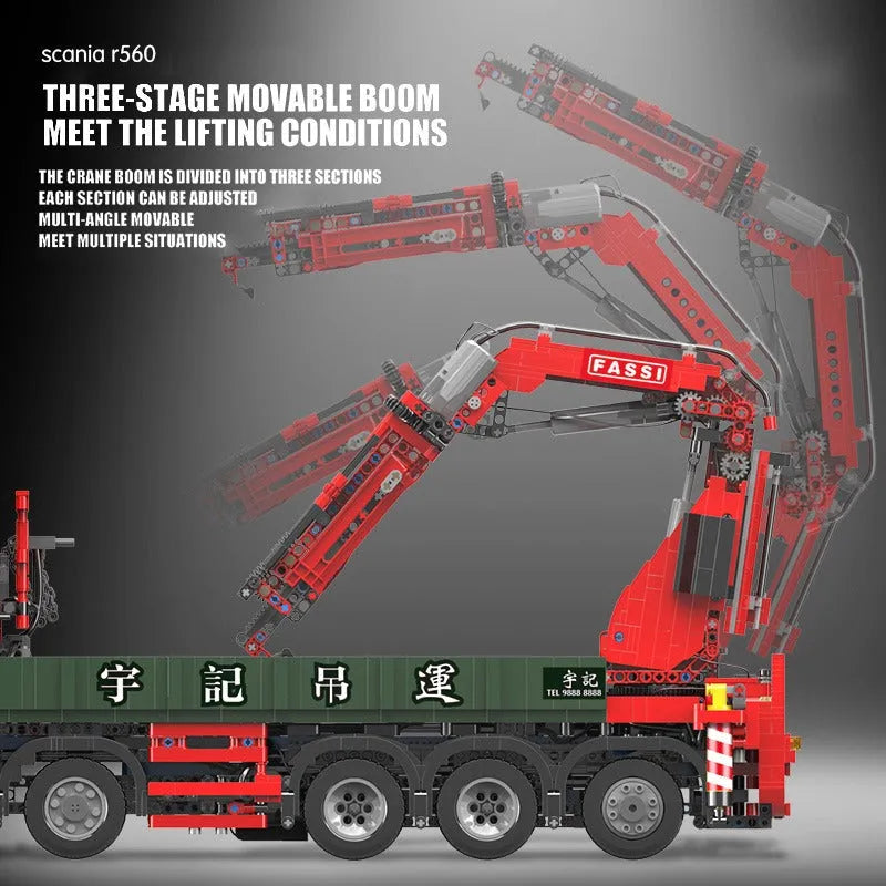 MOC APP Motorized Scania Crane Lorry RC Truck Bricks Toys