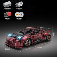 Thumbnail for Building Blocks MOC APP RC Supercar Red Turbo Racing Car Bricks Toy 23005 Construction Set Toys - 7