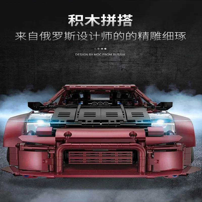 Building Blocks MOC APP RC Supercar Red Turbo Racing Car Bricks Toy 23005 Construction Set Toys - 10