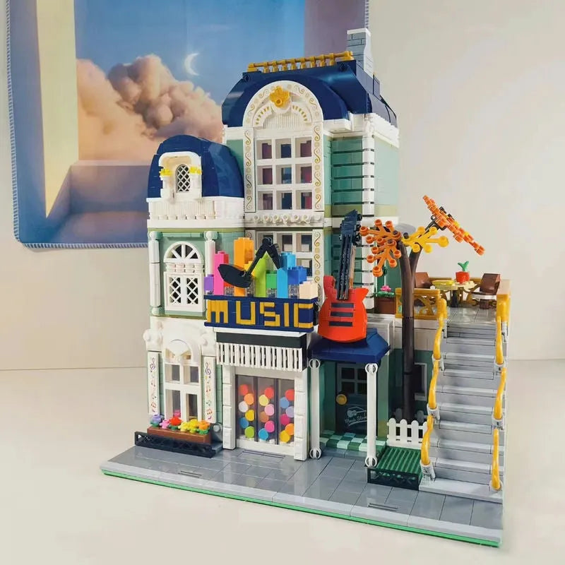 Building Blocks MOC City Street Creator Expert Music Shop Bricks Toy - 1