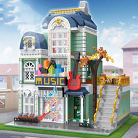 Thumbnail for Building Blocks MOC City Street Creator Expert Music Shop Bricks Toy - 3