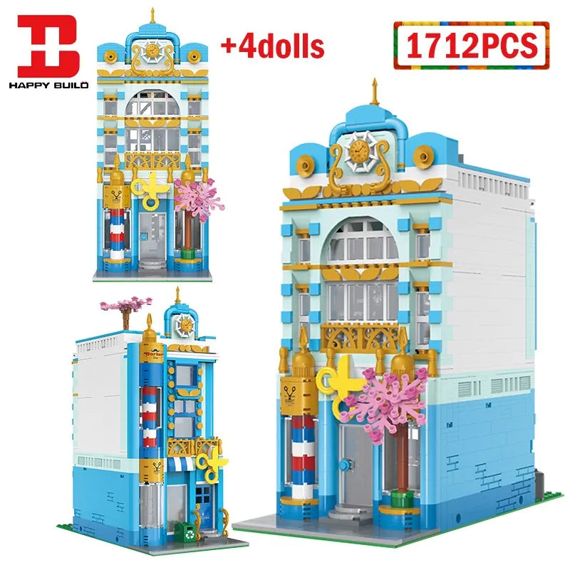 Building Blocks MOC Creator Experts City Barber Shop Store Bricks Toy Construction Set Toys - 3