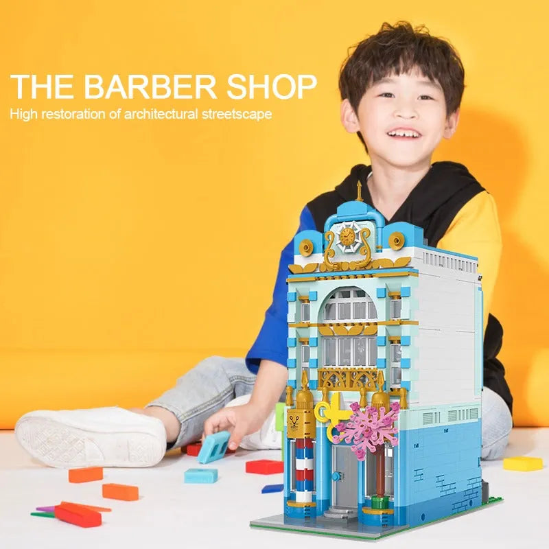 Usa Blocks MOC Creator Experts City Barber Shop Building Blocks Toy