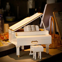 Thumbnail for Building Blocks MOC Expert APP RC Dream White Piano Bricks Toys - 8