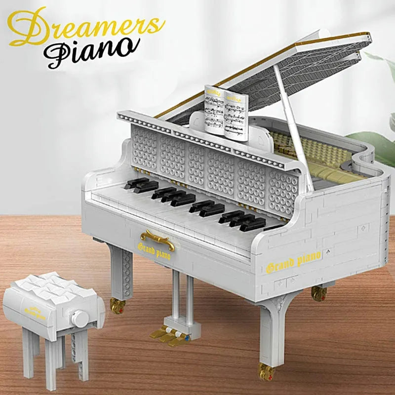 Building Blocks MOC Expert APP RC Dream White Piano Bricks Toys - 3
