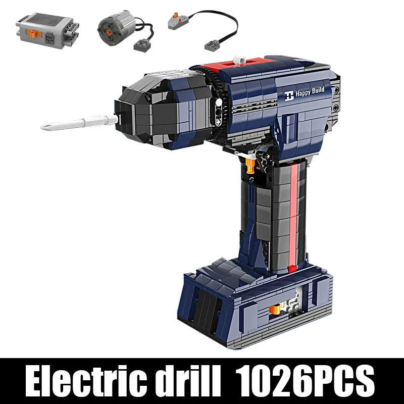 Building Blocks MOC Expert Motorized Electric Drill Bricks Kids Toys - 1