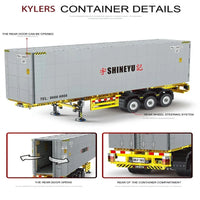 Thumbnail for Building Blocks MOC Heavy Container Trailer Truck Bricks Toys QC14 Construction Set Toys - 4
