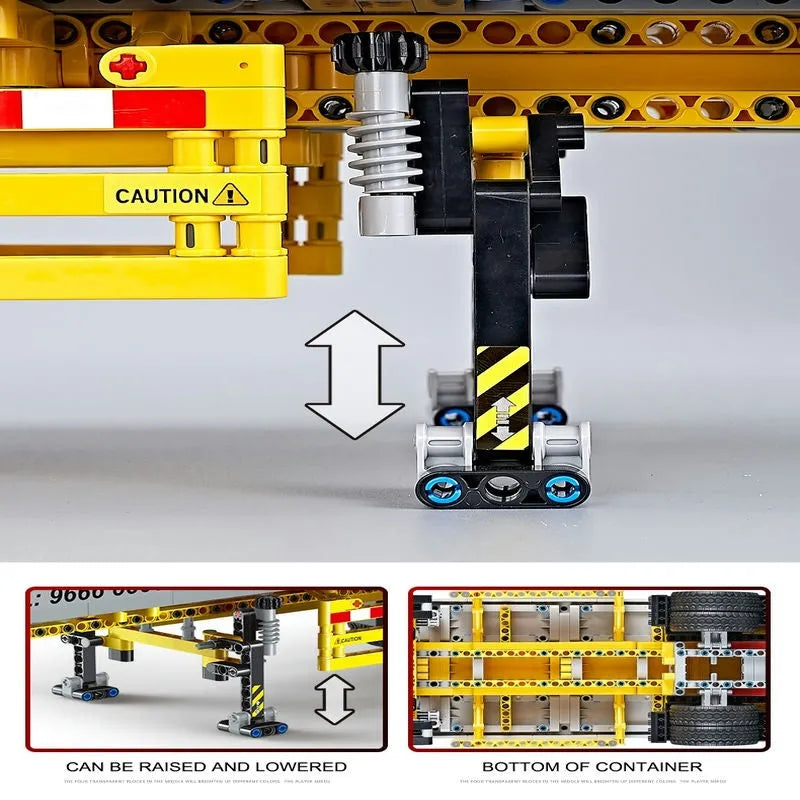 Building Blocks MOC Heavy Container Trailer Truck Bricks Toys QC14 Construction Set Toys - 5