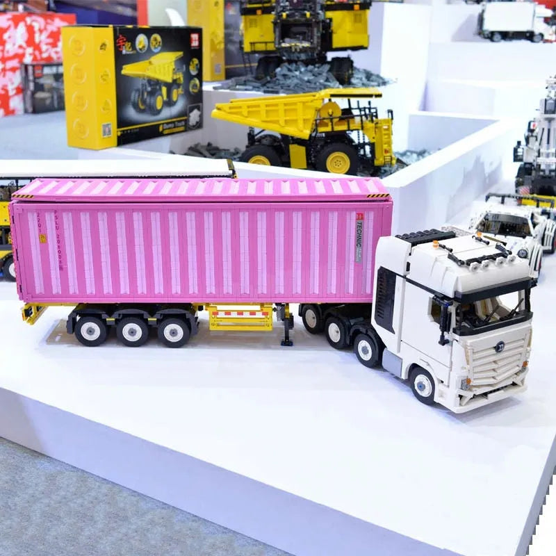 Container Trailers Toy MOC Heavy Trailer Container Building Blocks QC013