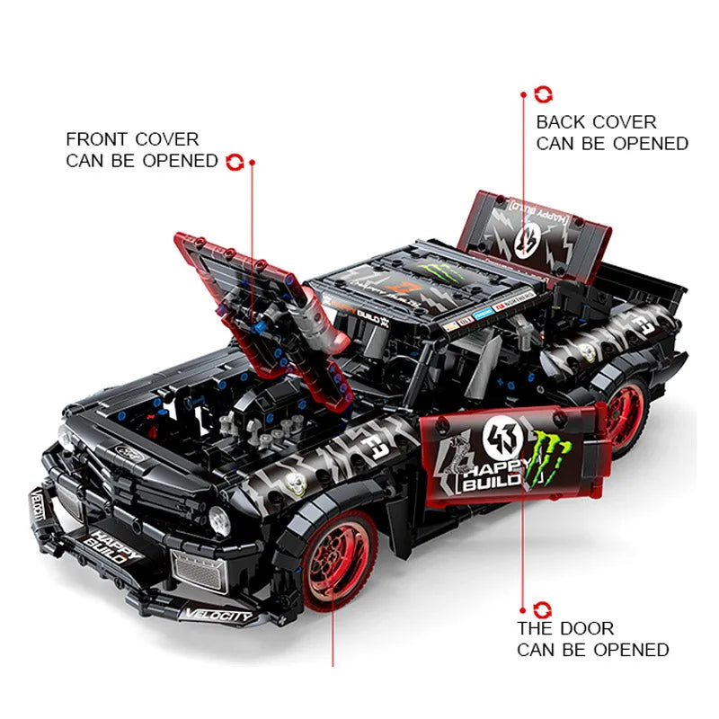 Building Blocks MOC Mustang Hoonicorn V2 Classic Racing Car Bricks Toy QC005 - 10