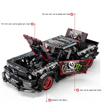 Thumbnail for Building Blocks MOC Mustang Hoonicorn V2 Classic Racing Car Bricks Toy QC005 - 6