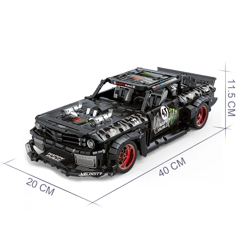 Building Blocks MOC Mustang Hoonicorn V2 Classic Racing Car Bricks Toy QC005 - 2