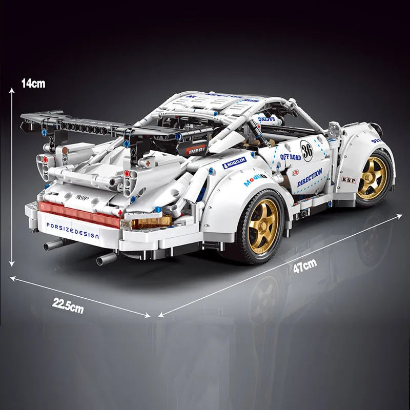 Building Blocks MOC Porsche 911 Widebody Classic Racing Car Bricks Toy QC016 - 4