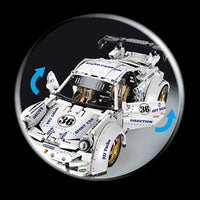 Thumbnail for Building Blocks MOC Porsche 911 Widebody Classic Racing Car Bricks Toy QC016 Construction Set Toys - 3