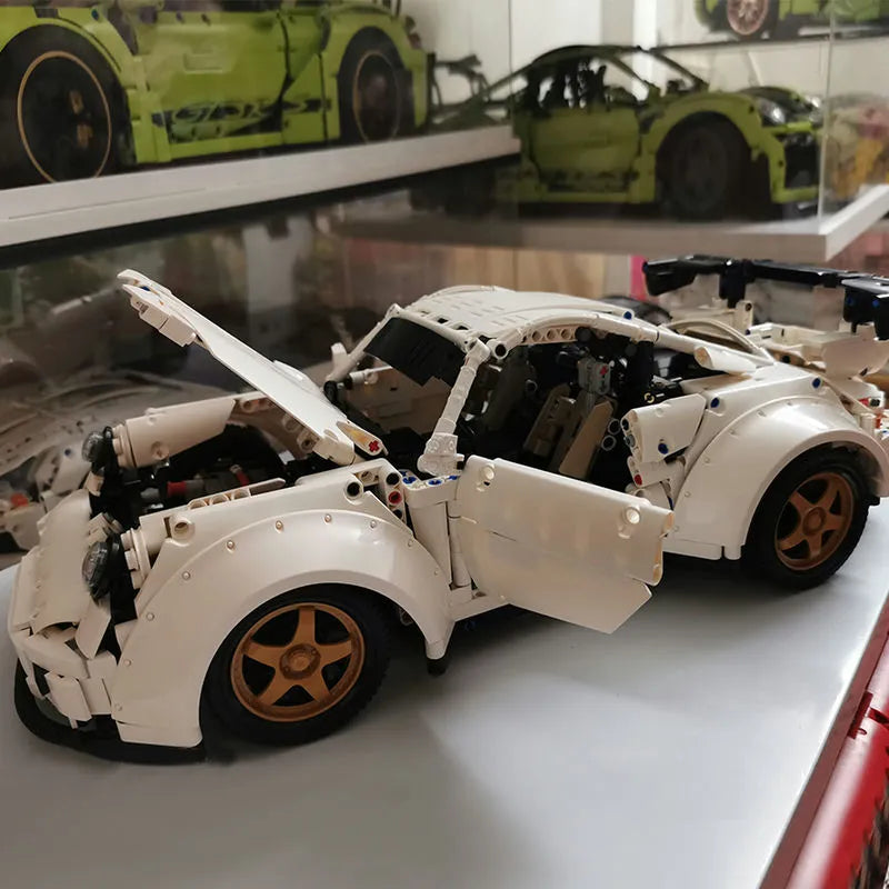 Building Blocks MOC Porsche 911 Widebody Classic Racing Car Bricks Toy QC016 Construction Set Toys - 7