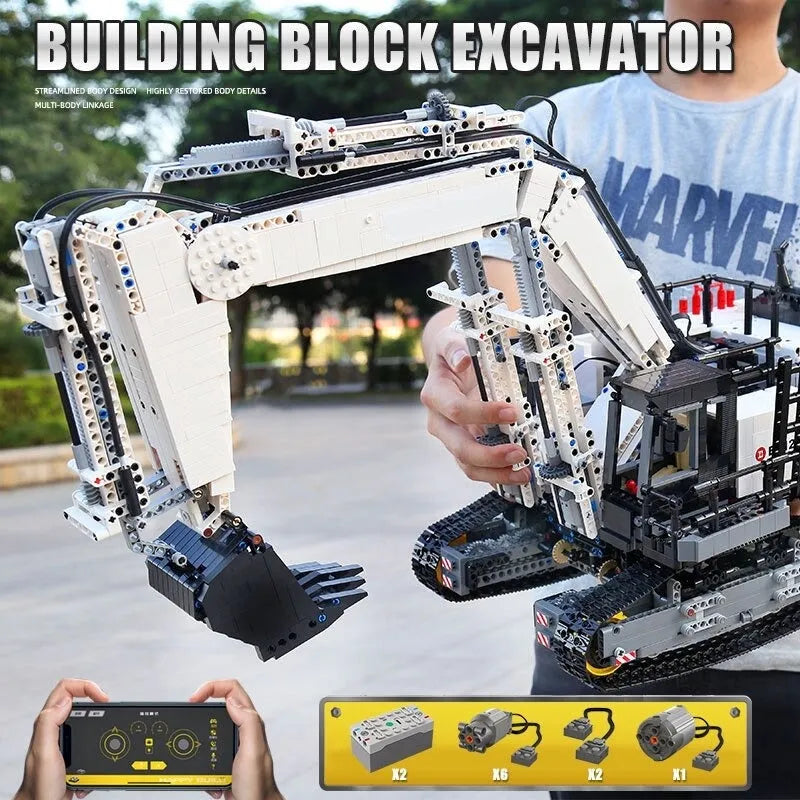 Building Blocks MOC RC APP City Mining Excavator Truck Bricks Toys - 2