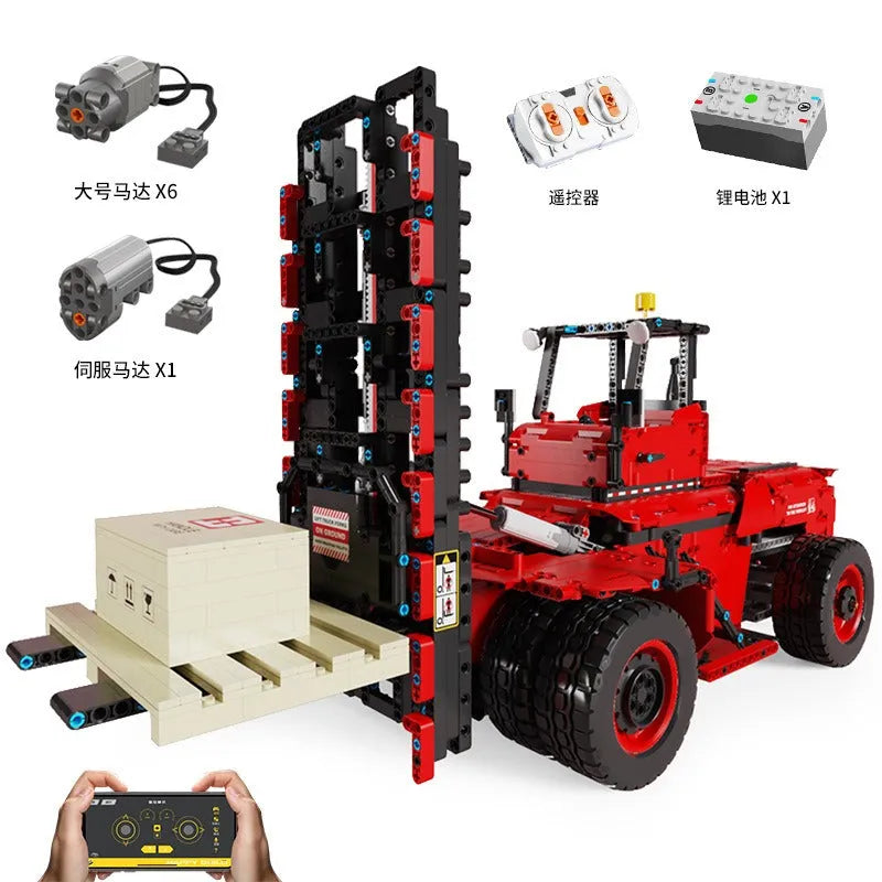 Building Blocks MOC RC APP Motorized Heavy Forklift Truck Bricks Toys - 5
