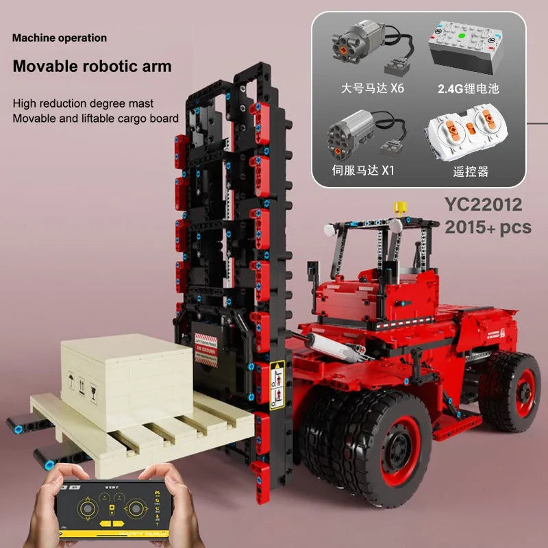 Building Blocks MOC RC APP Motorized Heavy Forklift Truck Bricks Toys - 4