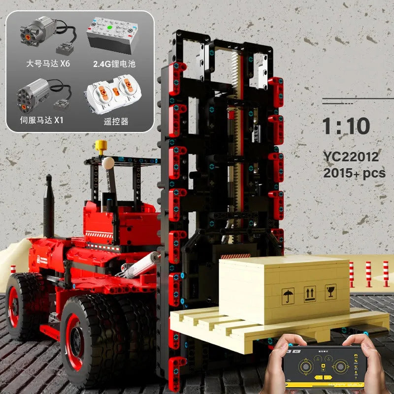 Building Blocks MOC RC APP Motorized Heavy Forklift Truck Bricks Toys - 3