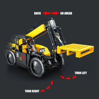 Thumbnail for Building Blocks MOC RC APP Motorized Lift Forklift Truck Bricks Toys Construction Set Toys - 7