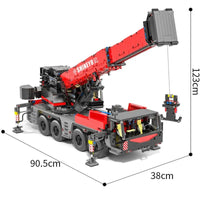 Thumbnail for Building Blocks MOC RC APP Motorized Mobile Crane Truck Bricks Toy Construction Set Toys - 8