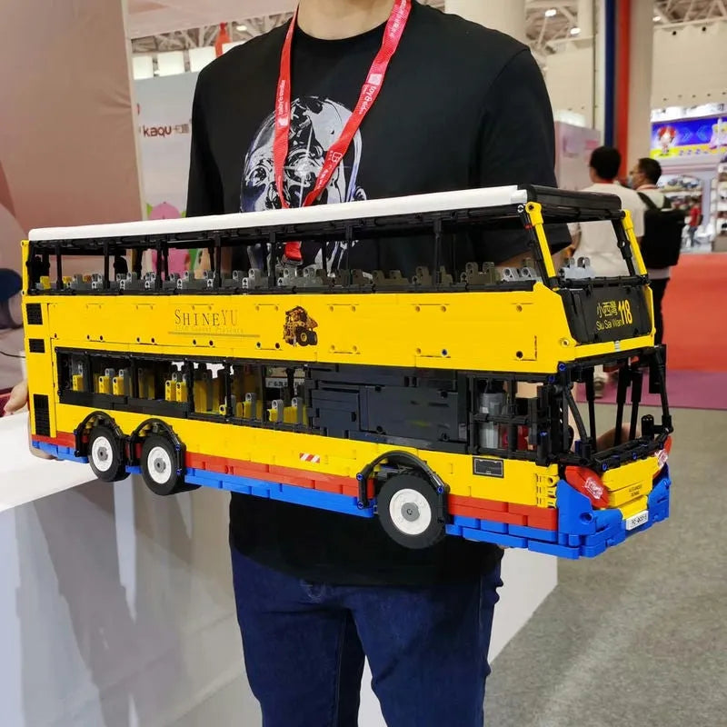 Building Blocks MOC RC Motor Double Decker Bus Bricks Toys QC015 - 15