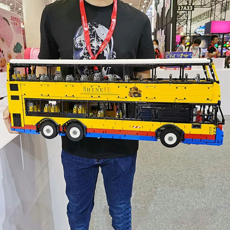 Building Blocks MOC RC Motor Double Decker Bus Bricks Toys QC015 - 16