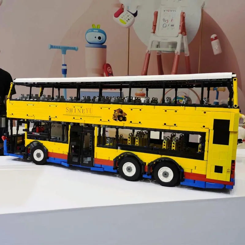 Building Blocks MOC RC Motor Double Decker Bus Bricks Toys QC015 - 11