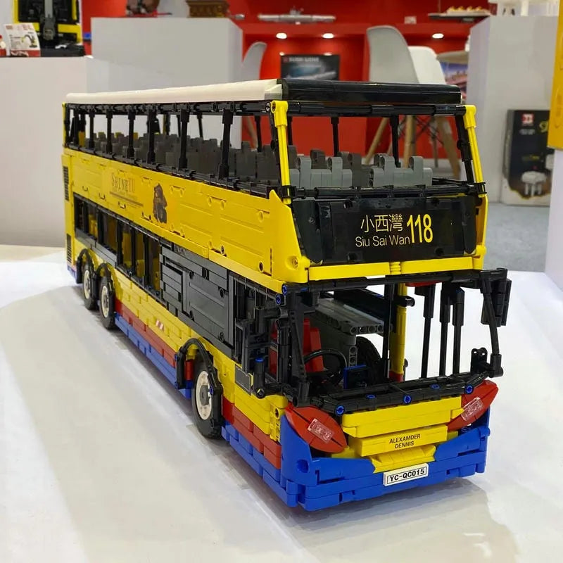 Building Blocks MOC RC Motor Double Decker Bus Bricks Toys QC015 - 18