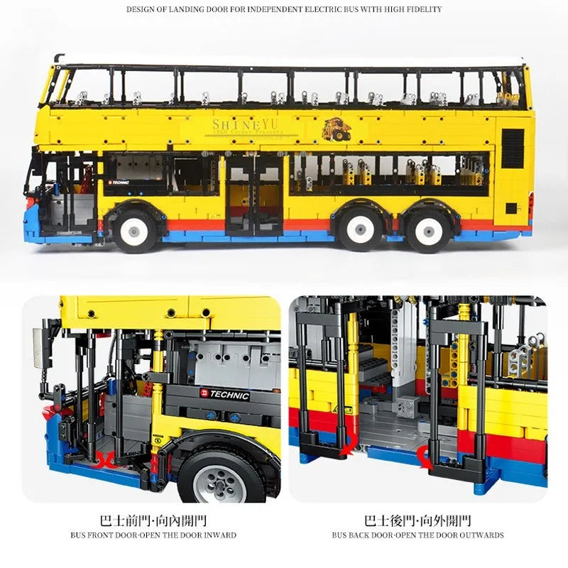 Building Blocks MOC RC Motor Double Decker Bus Bricks Toys QC015 - 7