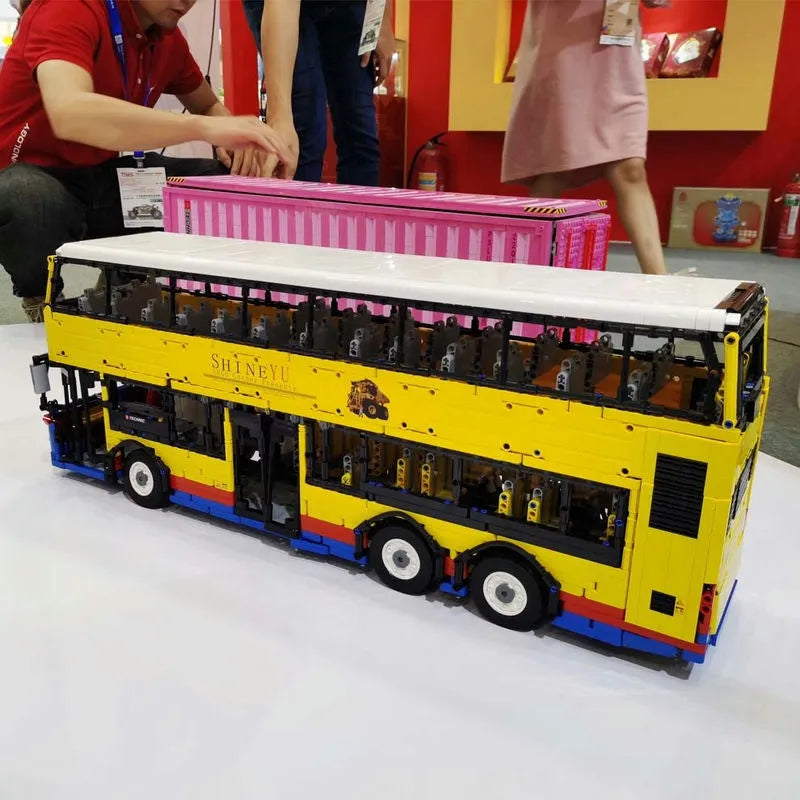 Building Blocks MOC RC Motor Double Decker Bus Bricks Toys QC015 - 12