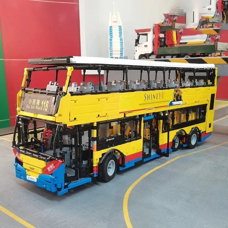 Building Blocks MOC RC Motor Double Decker Bus Bricks Toys QC015 - 9