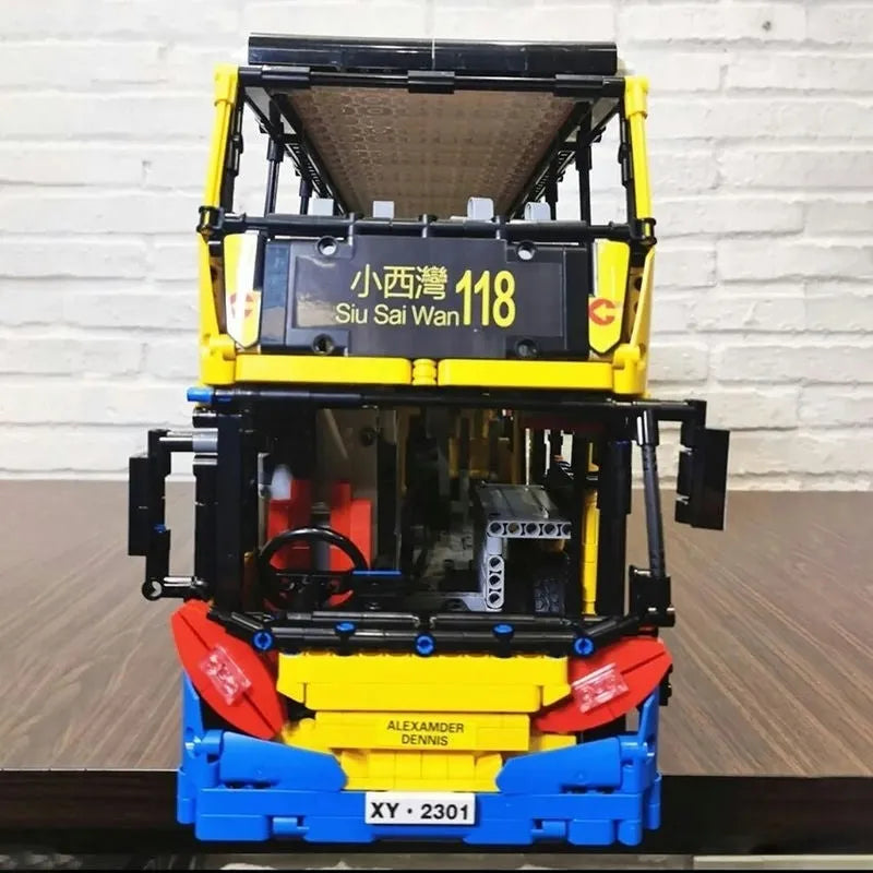 Building Blocks MOC RC Motor Double Decker Bus Bricks Toys QC015 - 10