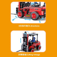 Thumbnail for Building Blocks MOC RC STEM Heavy Forklift Truck Bricks Toys 33003 Construction Set Toys - 4