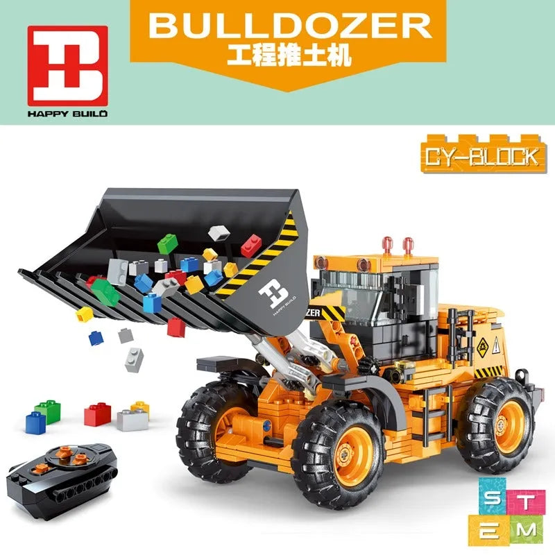 Building Blocks RC STEM Mini Bulldozer Truck Bricks Toys 33002 Construction Set Toys - 2