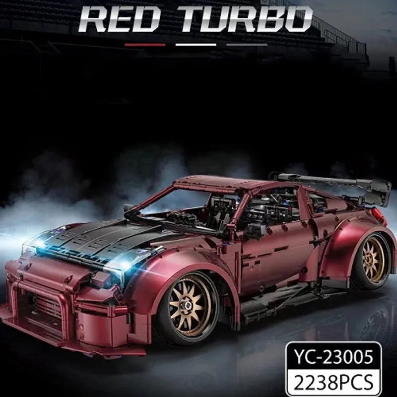 Building Blocks Tech MOC 23005 Super Red Turbo Racing Car Bricks Toy - 8