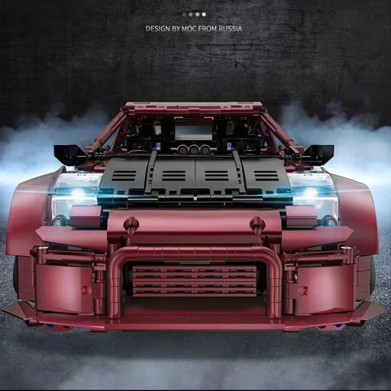 Building Blocks Tech MOC 23005 Super Red Turbo Racing Car Bricks Toy - 10