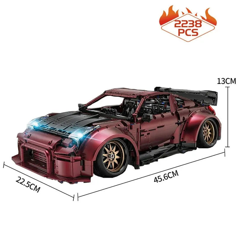 Building Blocks Tech MOC 23005 Super Red Turbo Racing Car Bricks Toy - 1