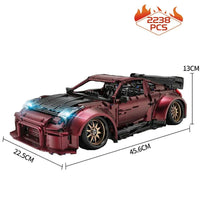 Thumbnail for Building Blocks Tech MOC 23005 Super Red Turbo Racing Car Bricks Toy - 1