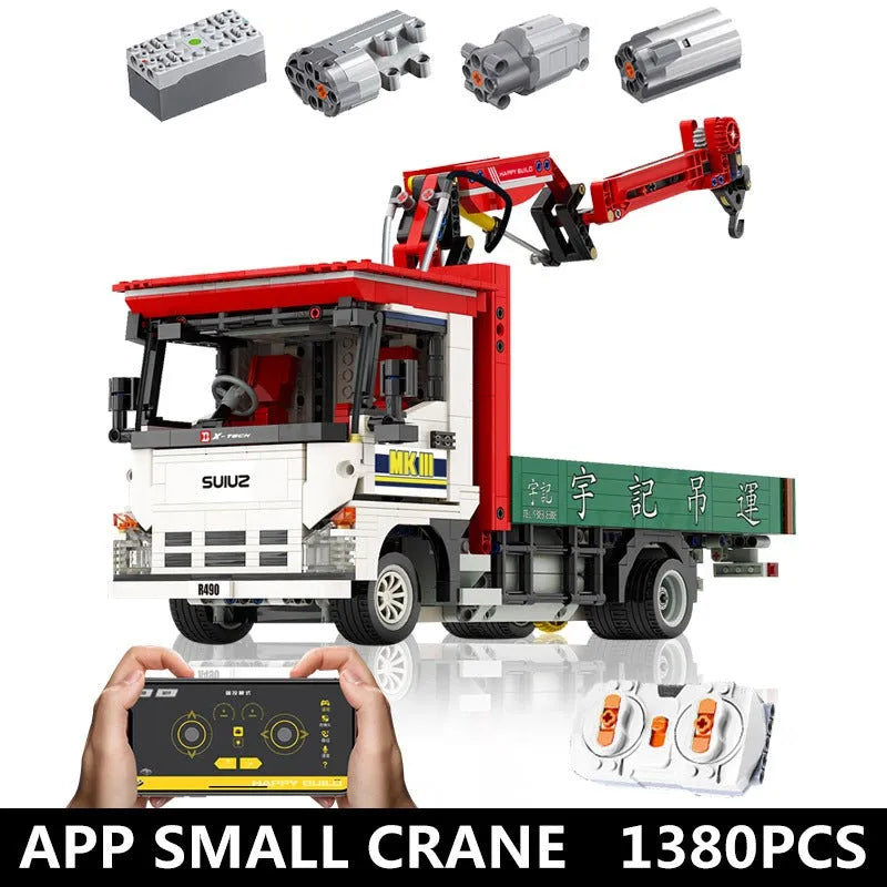 Building Blocks Tech MOC APP Motorized Crane Lorry RC Truck Bricks Toy - 2