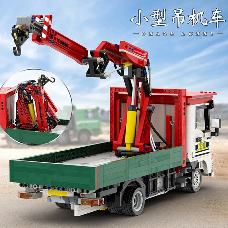 Building Blocks Tech MOC APP Motorized Crane Lorry RC Truck Bricks Toy Construction Set Toys - 3